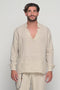 Linen Notched Neck Shirt